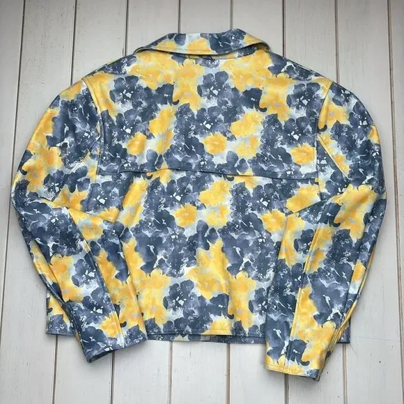 Cropped Floral Yellow and Blue Trench - Picture 12 of 13